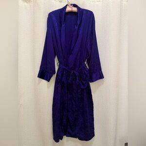 Vintage Victoria's Secret Gold Label - Deep Purple Satin Robe -size S